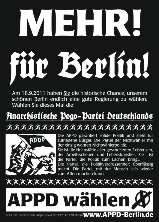 APPD Wahlplakat - Mehr für Berlin