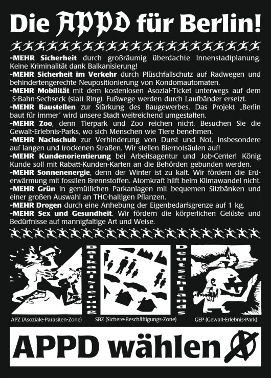 APPD Wahlplakat - Die APPD für Berlin