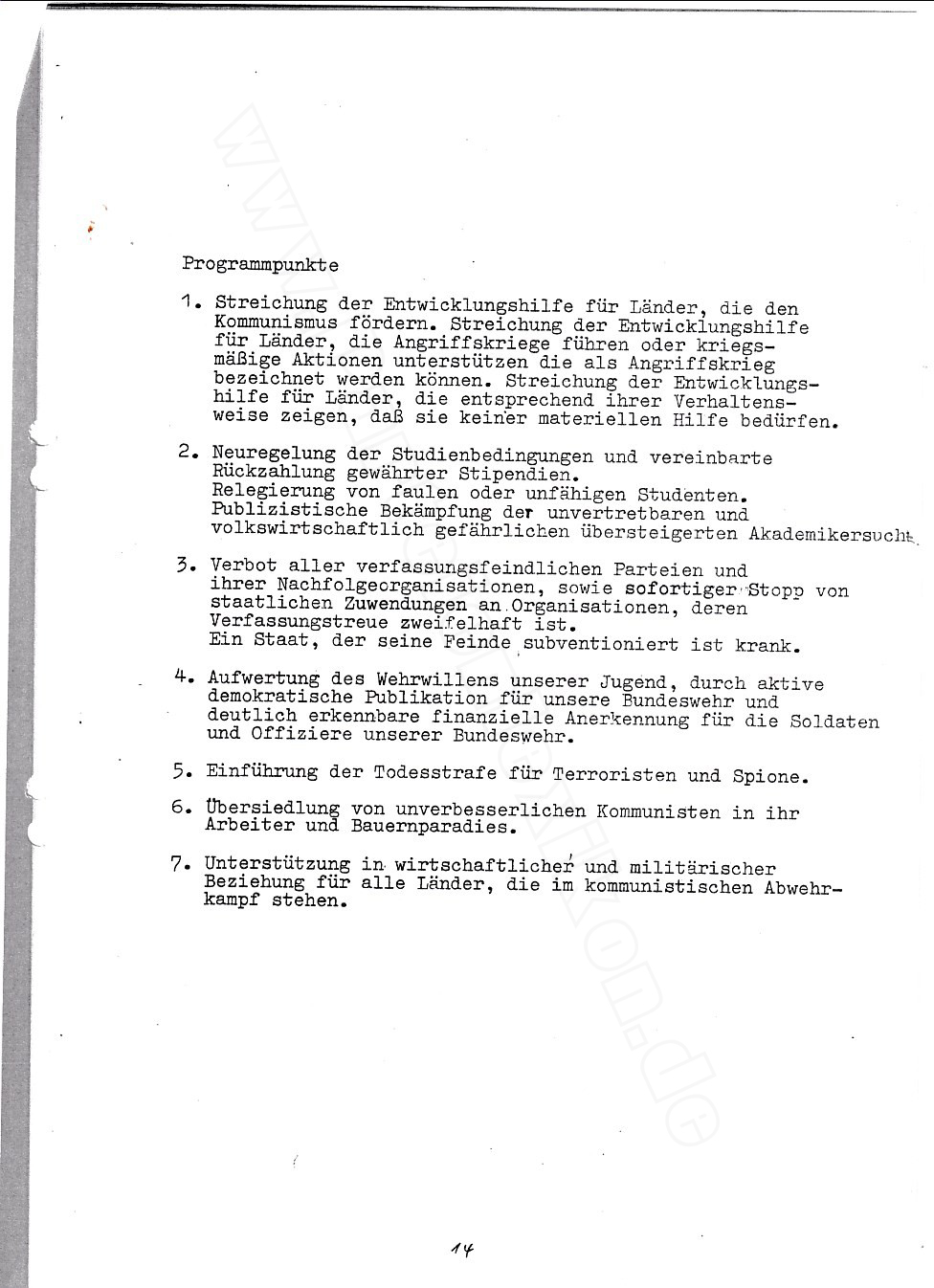 7 Punkte Programm der RFP